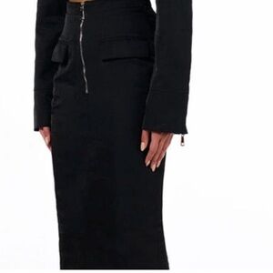 Naked Wardrobe Utility Maxi Skirt - Black Sz.Small